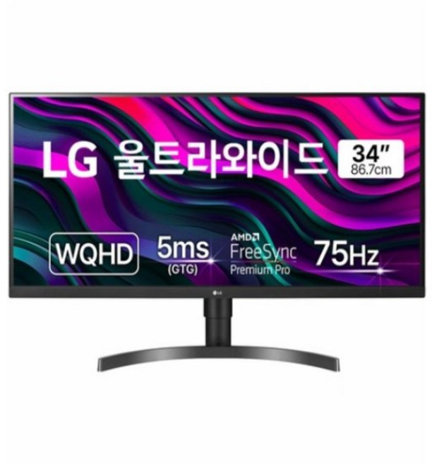 LG전자 WQHD 울트라와이드 모니터 방문설치, 86.72cm, 34WN750딥블랙