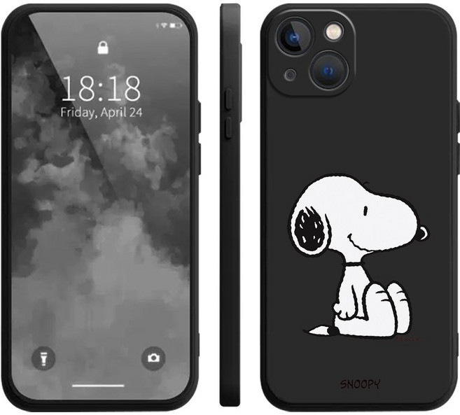 앉은 스누피 아이폰 갤럭시 실리콘 폰케이스