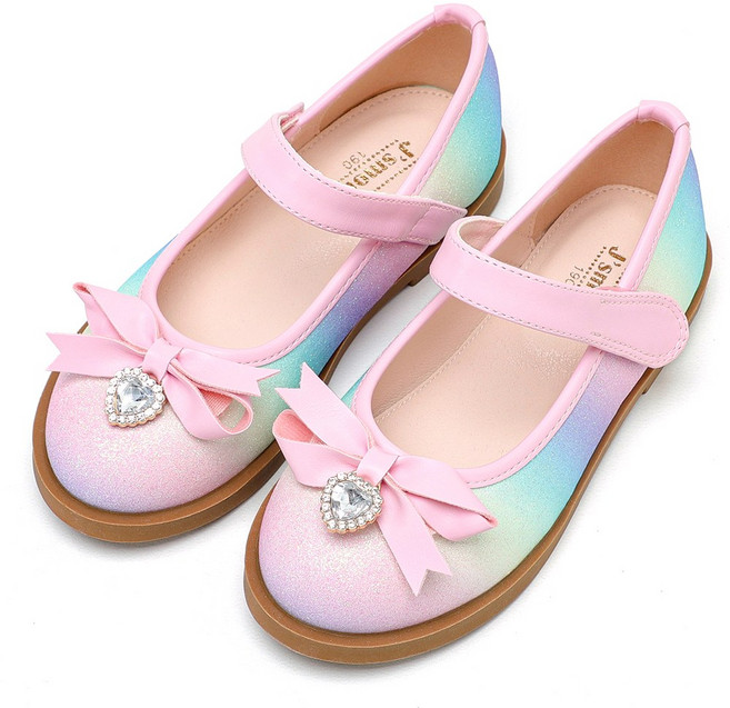 달콩슈 여아용 리본 하트 큐빅 메리제인 구두 DKS851