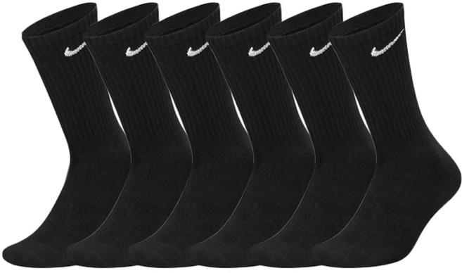 나이키 양말-라이프 스타일 양말-골프양말 7666010(SX-P블랙) 6켤레 1세트, 1, 1개