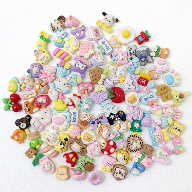 데코덴 미니 파츠 DIY 꾸미기 대용량, 100개, 혼합