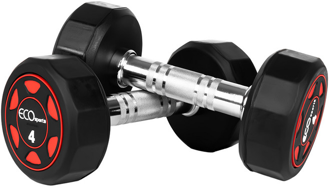 에코스포츠 고중량 12각 파워 덤벨 아령, 2개, 4kg