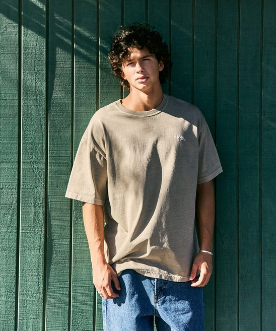 FLUKE 슬램 로고 피그먼트 반팔 티셔츠 브라운 FST749