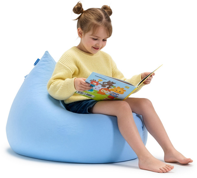 폴리몰리 LT201 미니 유아 키즈 빈백 소파 등받이 좌식 쿠션 의자, 클라우드 블루