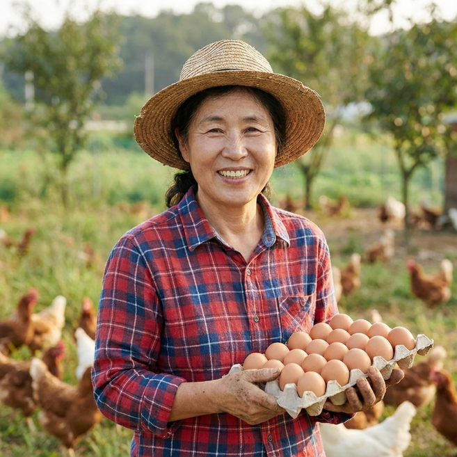 산골계란농장 난각번호 1번 계란 무항생제 자연방사 유정란, 1개, 20구
