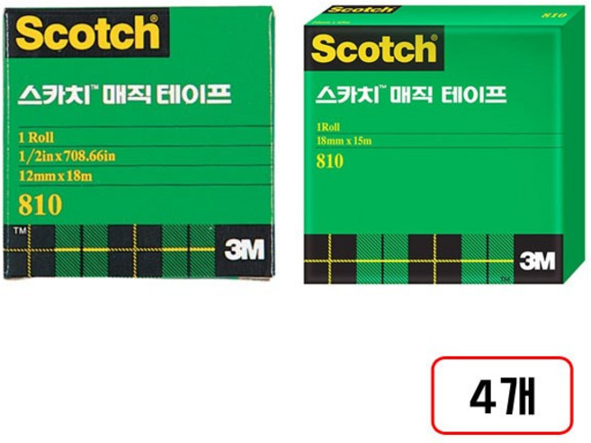 3M)매직테이프 리필(810R), 1세트, 12*18m+18*15m)각2개씩총4개/네오323230