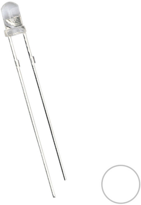 고휘도 LED 3MM 백색, 1개