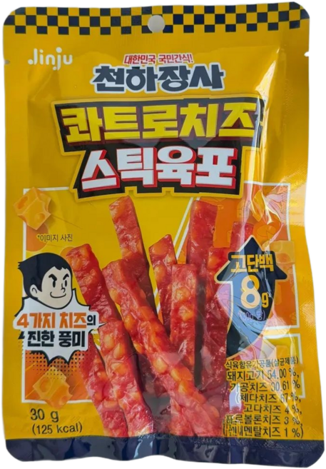 진주햄 천하장사 콰트로치즈 육포 30g, 2개