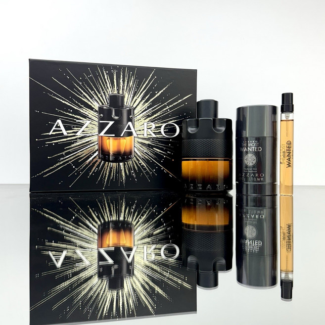 Azzaro 아자로 더 모스트 원티드 3종 세트 3.3oz 향수 + 77g 데오도란트/스틱 0.33oz 여행용 스프레이 MOST WANTED Perfume Intense TH, Azzaro 아자로 더 모스트 원티드 3종 세트 3.3