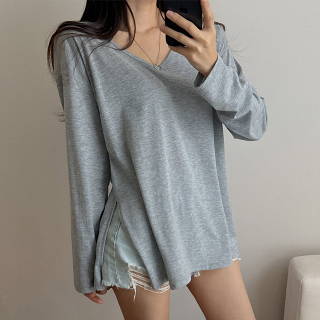 마이쏭 여성 레이어드티 빅사이즈 데드루즈핏트임롱티