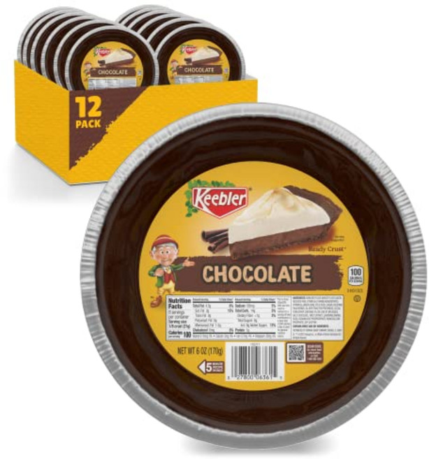 Keebler Ready Crust 9인치 초콜릿 파이 크러 Keebler Ready Crust 9인치 초콜릿 파이 크러스트 베이킹 및 노베이크용 사전 제작 파이 크러스트 12, 1개, 170g
