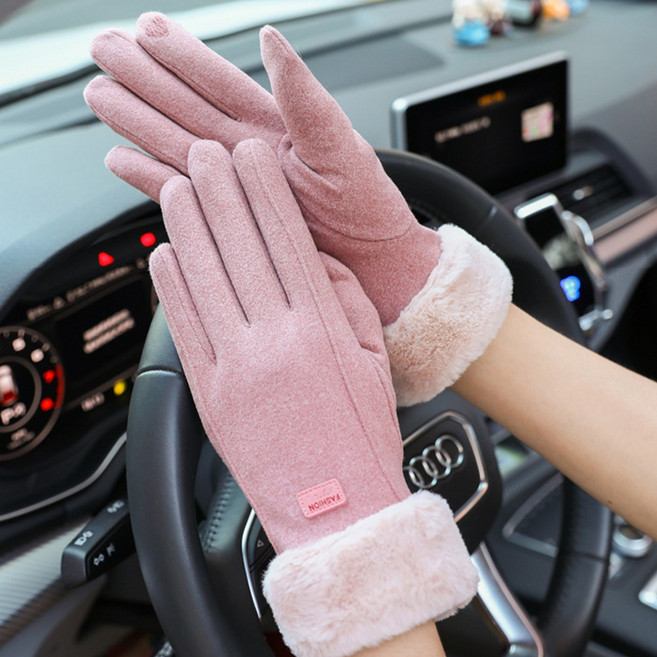 여성장갑 겨울 방한 스웨이드 기모털장갑 스마트폰 터치장갑