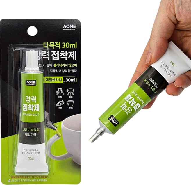 다목적 젤타입 강력접착제 30ml 신발 고무 금속 목재 유리 레자 섬유 도자기 본드, 1개