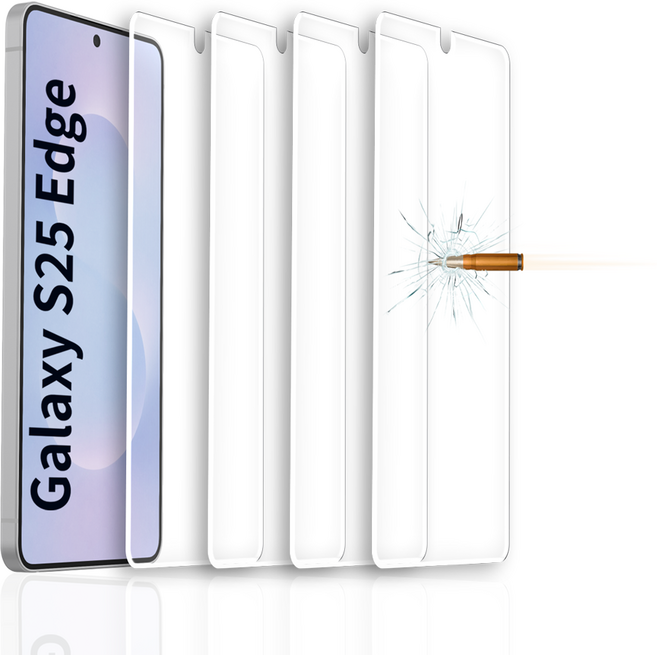 갤럭시 S25 엣지 액정 강화유리 방탄필름 4매, 4개