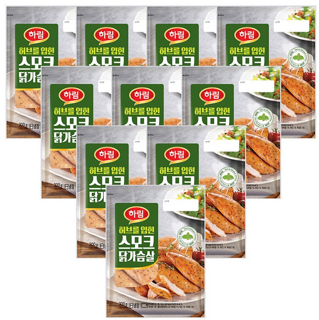 [요기푸드] 하림 허브를 입힌 스모크 닭가슴살 300g x 10개 1box