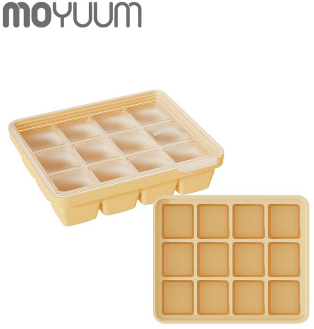 moyuum 副食品儲存盒 12格, 黃色, 1個, 30ml