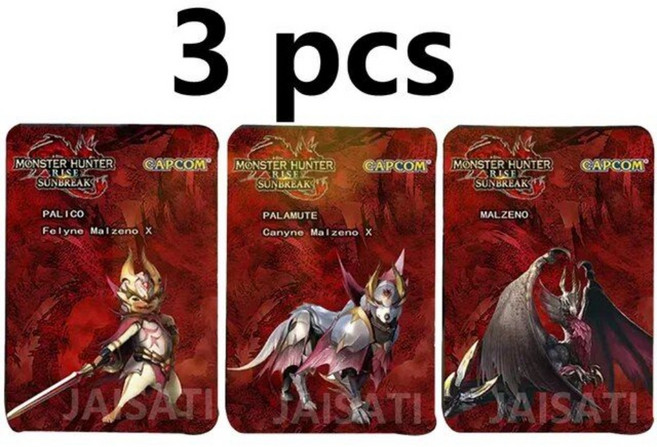 젤다 왕국의 눈물 링크 가논도르프 공주 젤다의 전설 야생의 숨결 아미보 카드, 1개, 3장 몬스터 헌터 라이즈