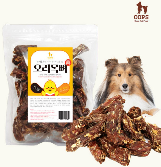 웁스 반려견용 영양간식, 오리목뼈, 500g, 1개