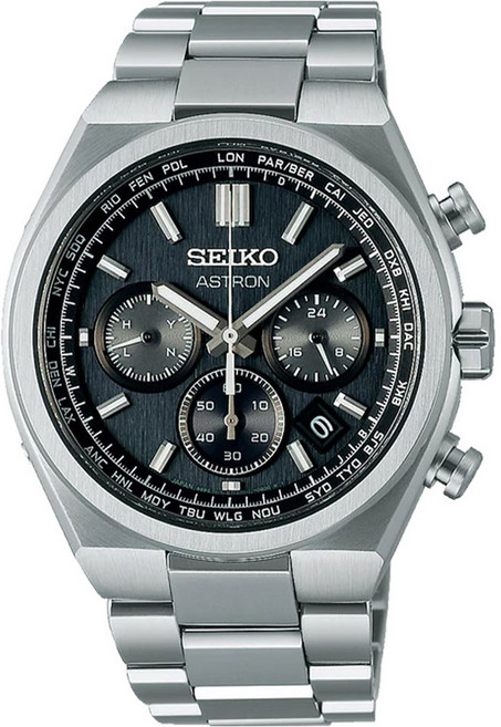 SEIKO 精工 男士 Astron 太陽能電波計時碼錶 金屬腕錶 SBXY097