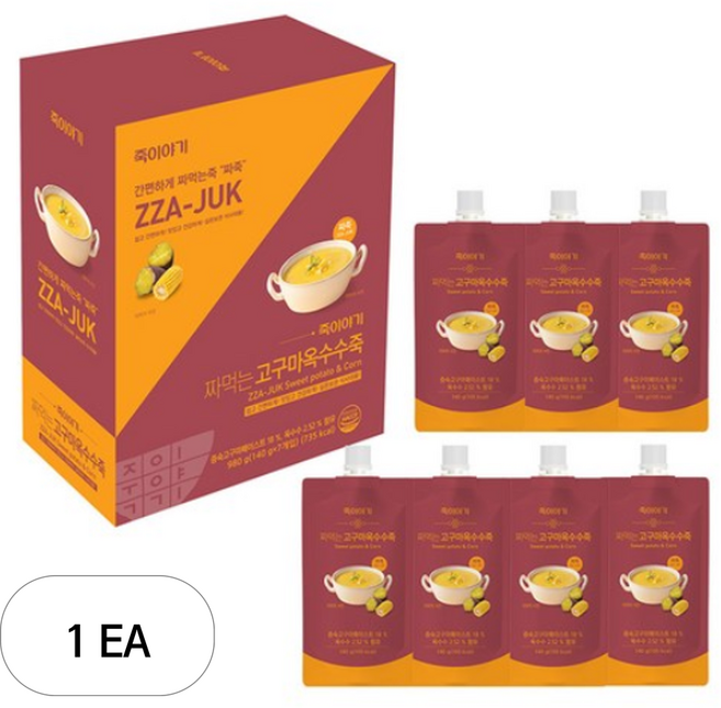 죽이야기 짜먹는 고구마옥수수죽 7p, 980g, 1개