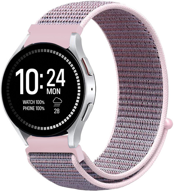 티엑스엘엑스 갤럭시워치 스포츠 루프 스트랩 찍찍이 벨크로 밴드, 핑크샌드, 1개