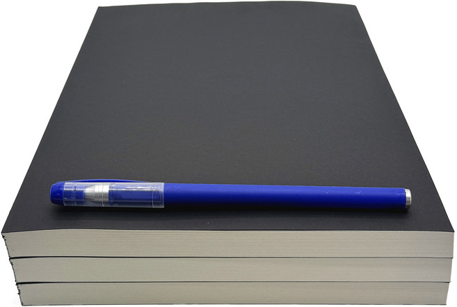 대용량 크라프트 노트 B5 (128매), 줄무늬, 1개, 블랙