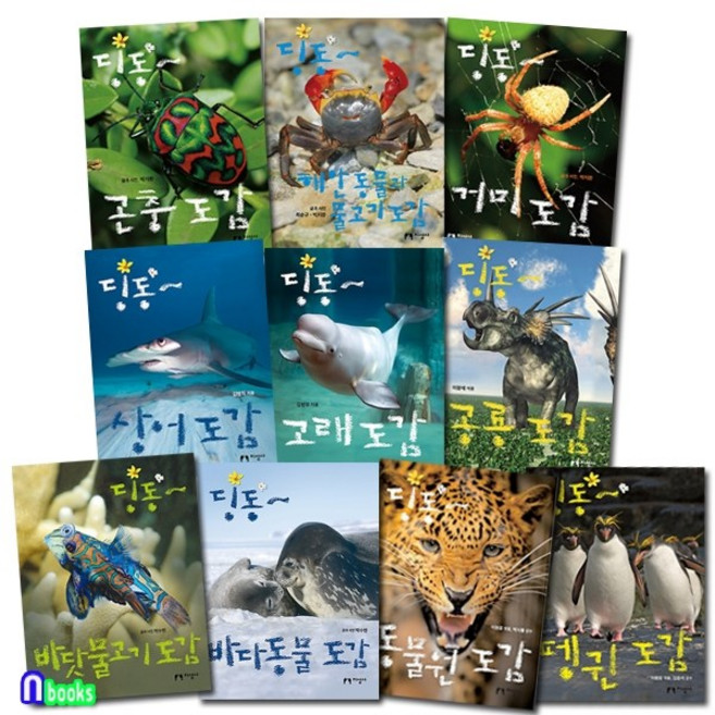 지성사 [새책]지성사/집중력을 키워주는 딩동 도감 베스트 세트(전10권)/곤충도감.거미.해안동물과물고기.공룡.고래.상어도감.동물원도감.펭귄.바다동물.바다물고기, 첨부사진참조