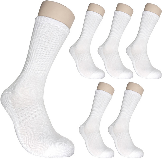 남자 스포츠 이중바닥 파일 쿠션 장목 양말 무지 6켤레