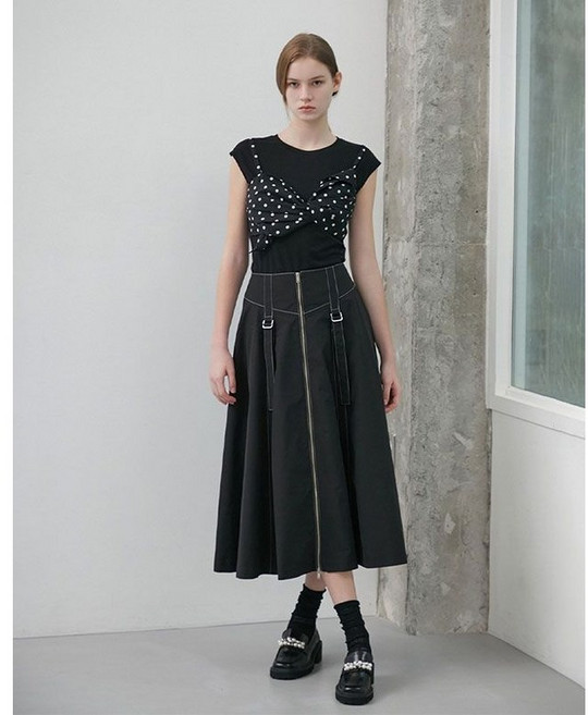 에고이스트 리브 디테일 뷔스티에 슬림핏 티셔츠ER3CH763 2980461