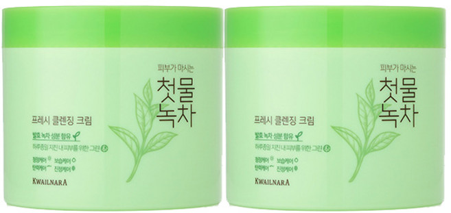 과일나라 첫물녹차 프레시 클렌징 크림, 300g, 2개