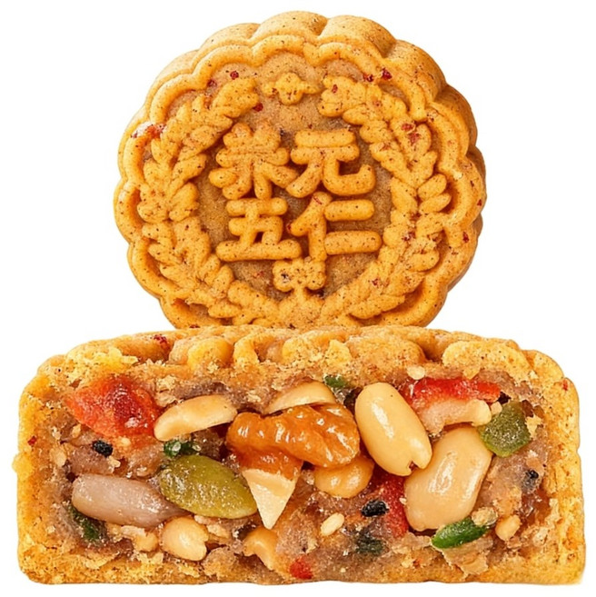 광동식 오인 월병 2.5kg 대용량 흑임자 대추앙금 팥앙금 코코넛 전통 중추절 벌크 월병, 기장 연자육 영양 배합 오인 월병 25개입