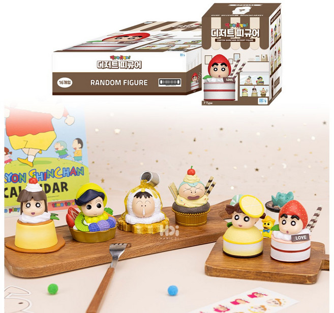 짱구 디저트 랜덤 피규어 1박스(16개입) 굿즈 정품 히든 100%포함, 짱구 디저트 랜덤 피규어 1박스(16개입) H, 1개