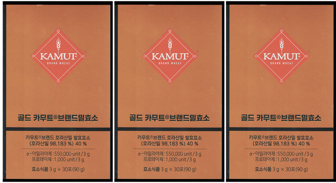 그레인온 골드 카무트 브랜드밀 효소, 90g, 3개