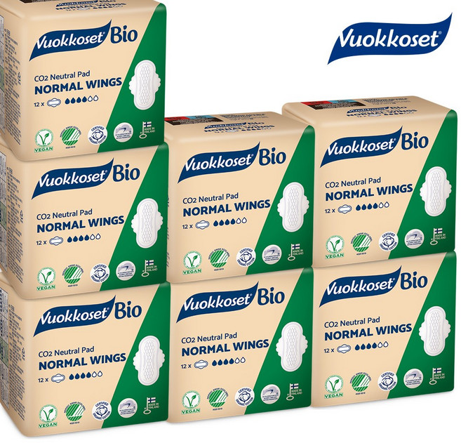 뷰코셋 바이오 노말 윙 소형 생리대 날개형, 12개입, 7세트