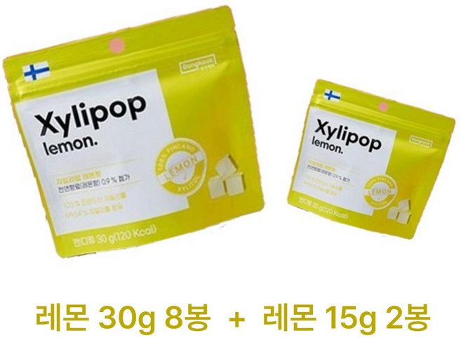 동국제약 100% 핀란드산 자일리톨 캔디 자일리팝 레몬맛, 9개, 30g