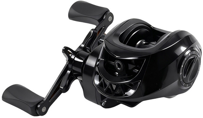 Huidiao 입문용 베이트릴 12단 자력 브레이크 시스템 7.2:1 기어비 더블 핸들100mm, 블랙, SDLB우핸들