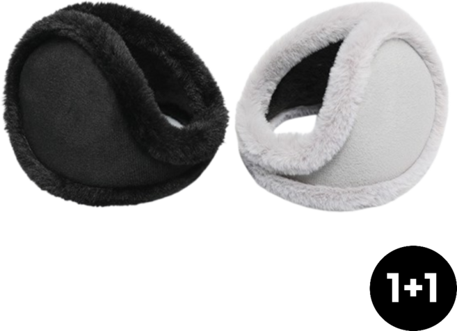 노아리스 기모 방한 귀도리, 1세트, 블랙+그레이