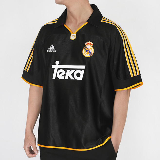아디다스 라리가 레알 마드리드 AWAY 저지 반팔 Uniform 199900 리메이크 블랙-옐로우 3S-화이트 로고