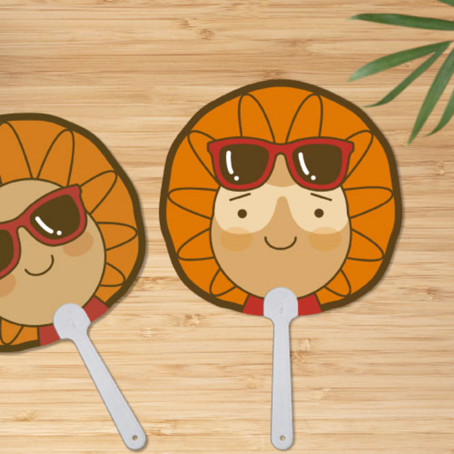 [삼영피피] 주문제작 PP 부채 캐릭터 손잡이 부채, 2000개, 캐릭터손잡이자루