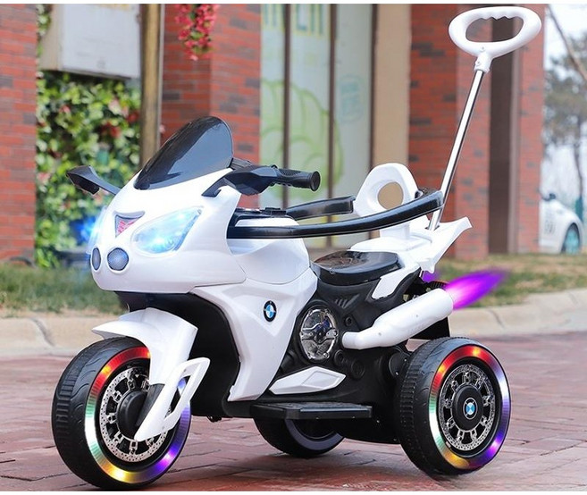 유아 전동 바이크 유아용 오토바이 충전식 전동 스쿠터, 화이트, 1개