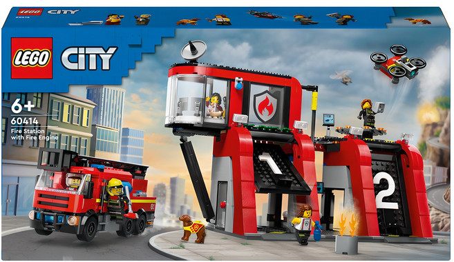 레고 시티 60414 소방서와 소방트럭, 혼합색상, 1개
