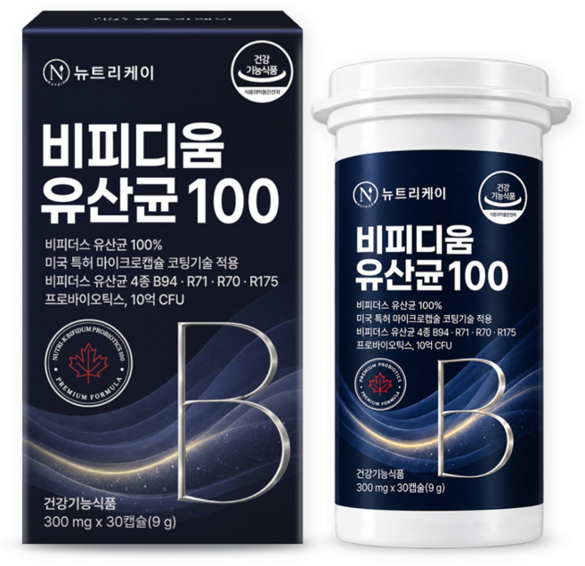 뉴트리케이 정품 비피더스 유산균100 비피디움 프로바이오틱스, 1개, 30정