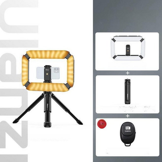 Ulanzi U200 핸드폰 영상 양손 라이브 사진, 1개, 데스크탑 스탠드 U200 4면 MT-14 확장
