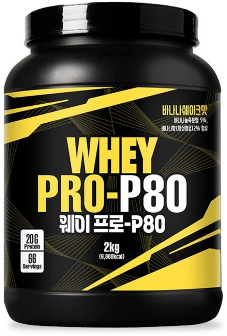 웨이프로 P80 바나나맛 단백질보충제 단백질쉐이크 프로틴, 1개, 단품, 2kg - 쿠팡