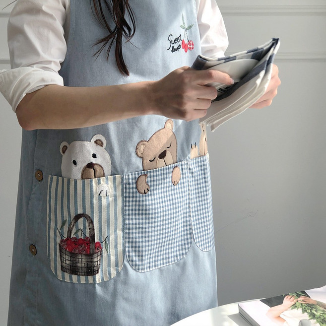 한스빌 곰 앞치마, 핑크, 1개