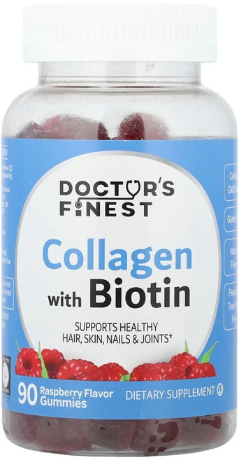 아이허브 Doctors Finest (닥터스 파이니스트) 콜라겐 & 비오틴 라즈베리 구미젤리 90개, DFN61224, 1개, 90정 - 쿠팡