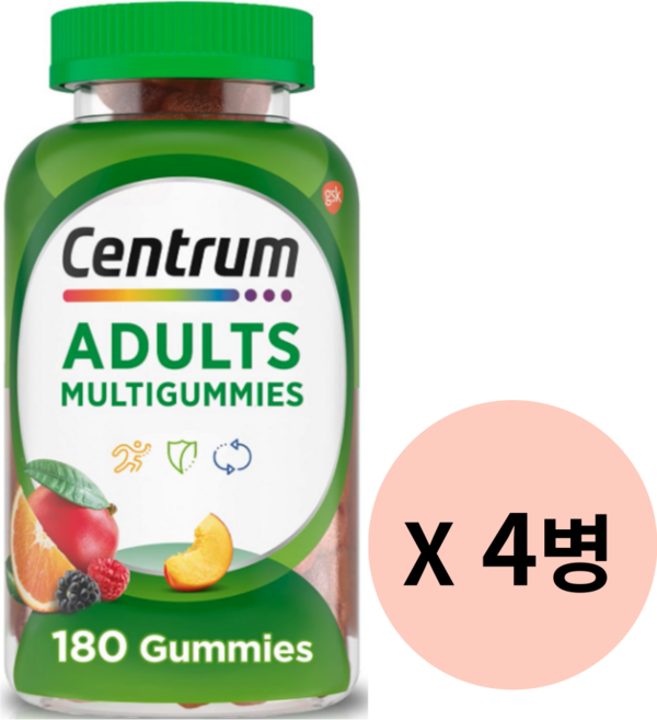 센트룸 성인 멀티구미 비타민 180구미, 4개, 90회분