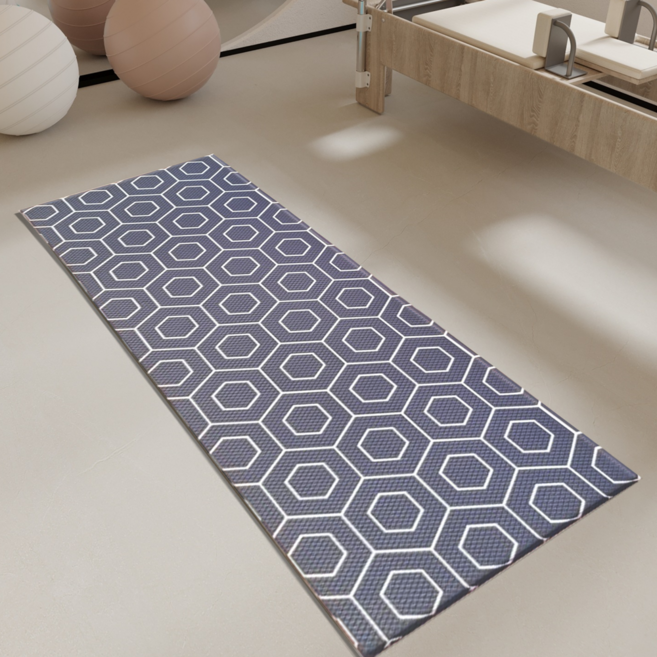 양면 국산 두꺼운 PVC 요가 매트 특대형 방수 운동 홈트 와이드, 헥사, 1개