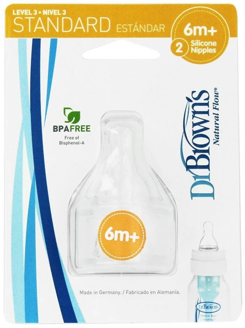 Dr. Browns 내추럴 플로우 레벨 3 표준 젖꼭지 - 6개 - 쿠팡
