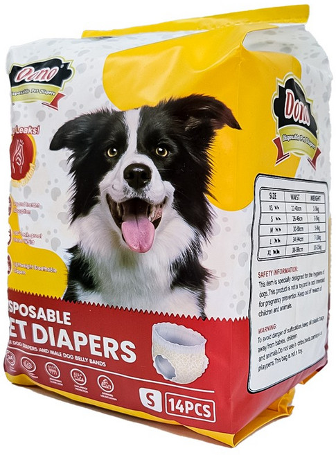 도노 밴드형 기저귀 S 강아지기저귀 암컷용기저귀 팬티기저귀 도노기저귀 밴드기저귀, 소형, 1개, 14개입